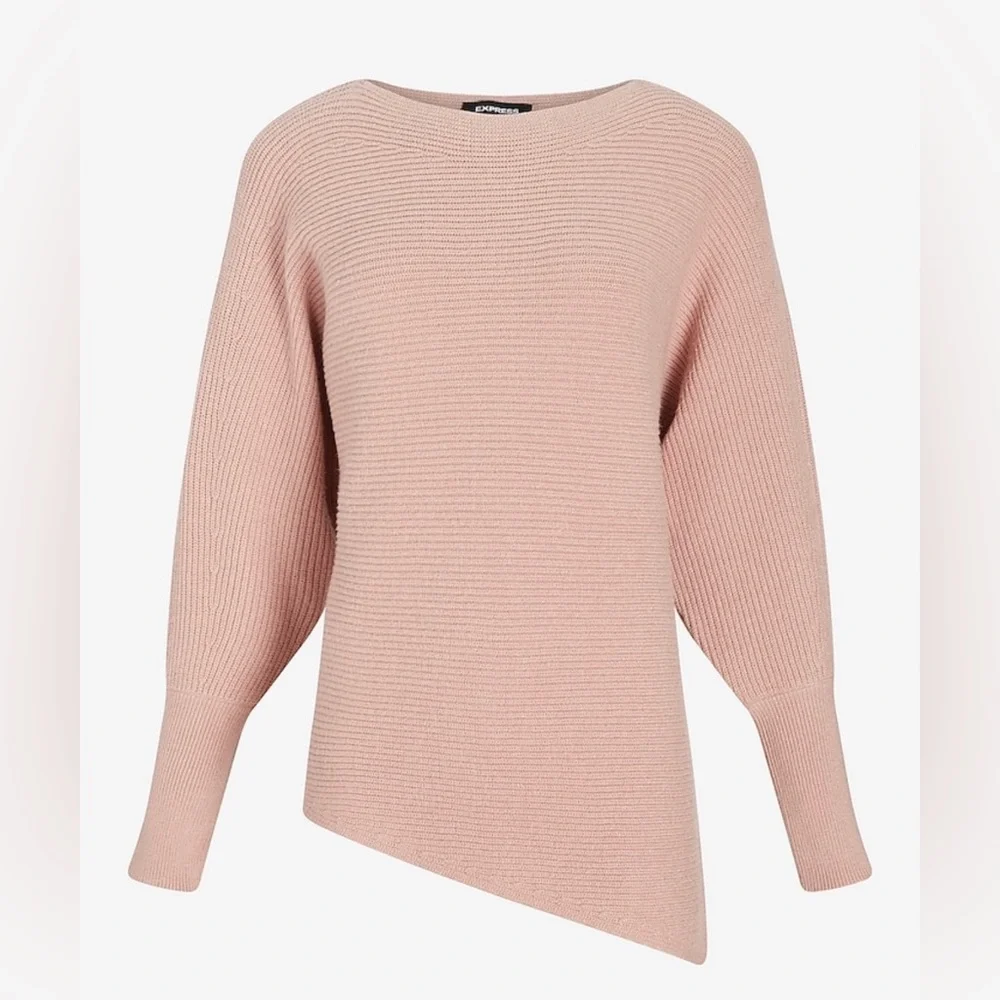 136. Express Ribbed Asymmetrical Oversized Sweater